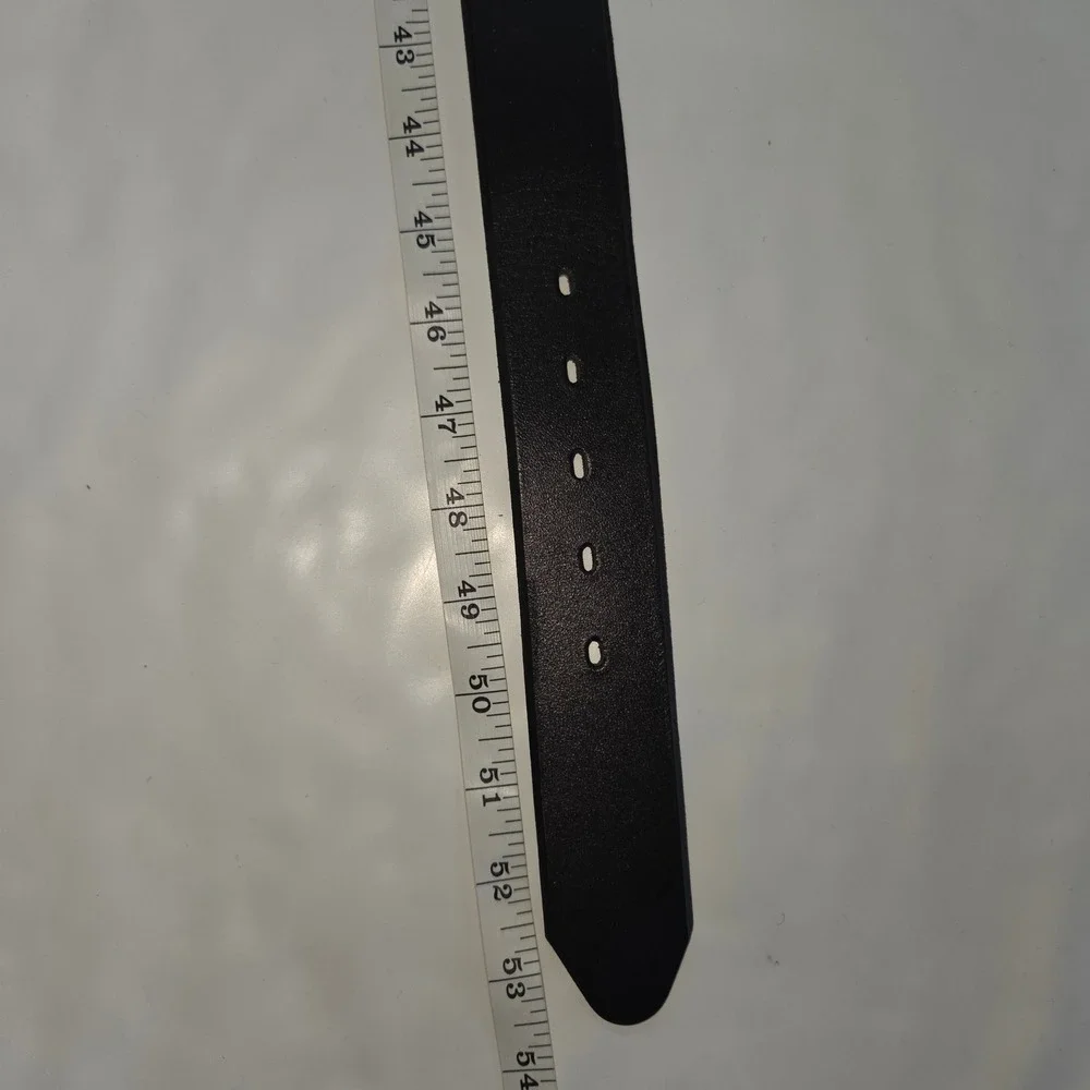 Tony Lama Leather Belt Mens 46 Black Western Snap On Buckle C70113 Made in USA